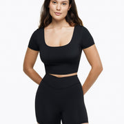 Top Square Manches Courtes - Black