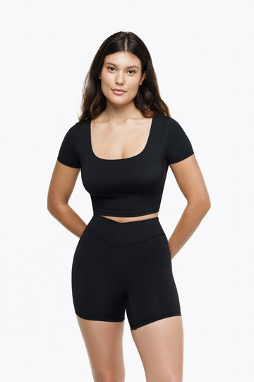 Top Square Manches Courtes - Black