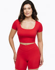 Top Square Manches Courtes - True Red