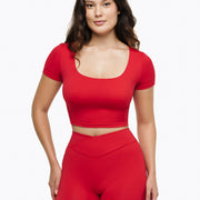 Top Square Manches Courtes - True Red