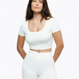 Top Square Manches Courtes - White