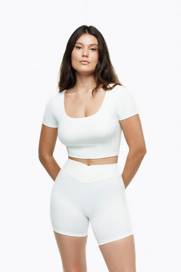 Top Square Manches Courtes - White