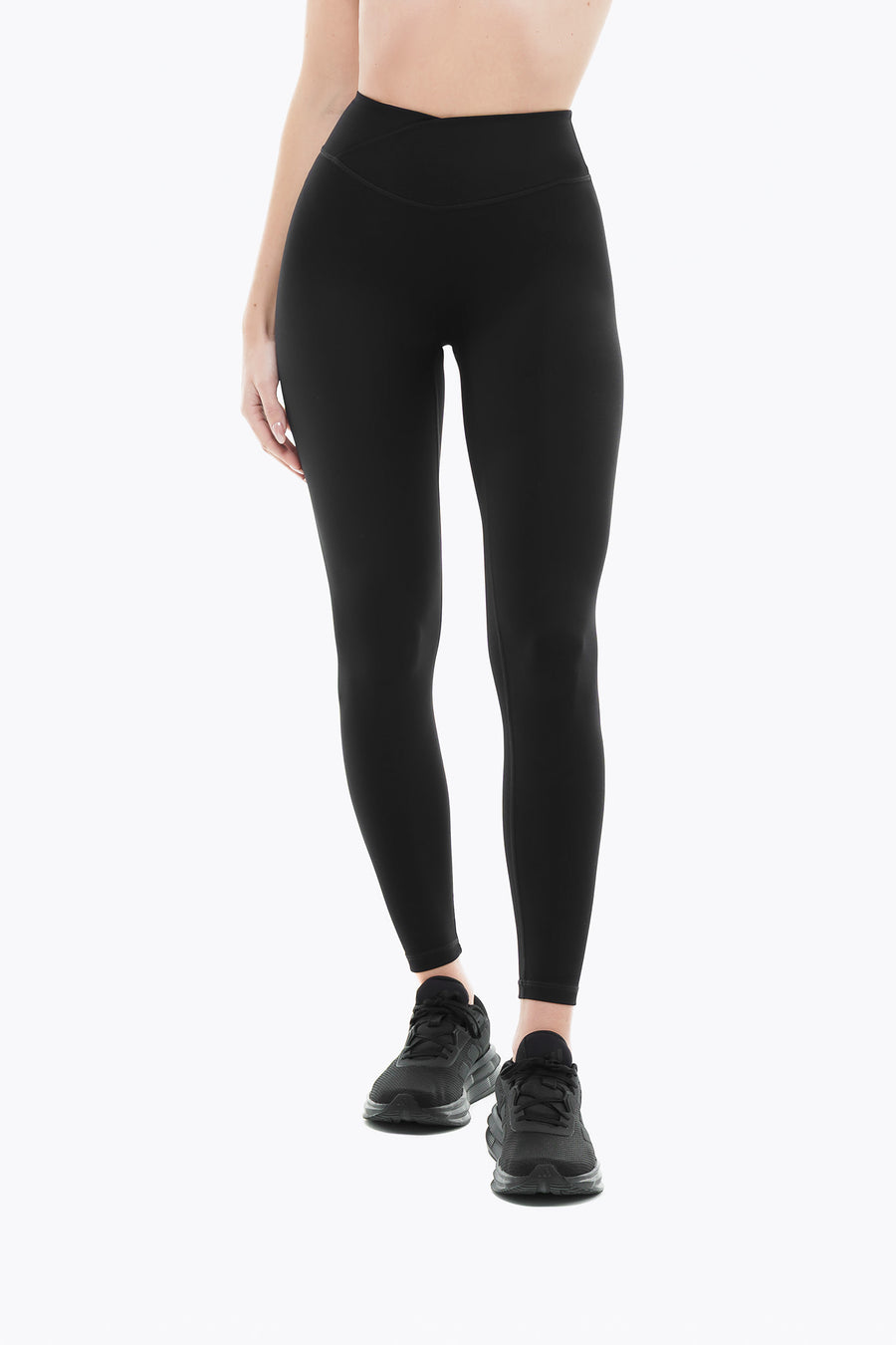 Crossed Lift Leggings - Black