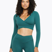 Top Crossed  Manches Longues - Deep teal