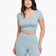 Top Square Manches Courtes - Powder Blue