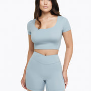 Top Square Manches Courtes - Powder Blue