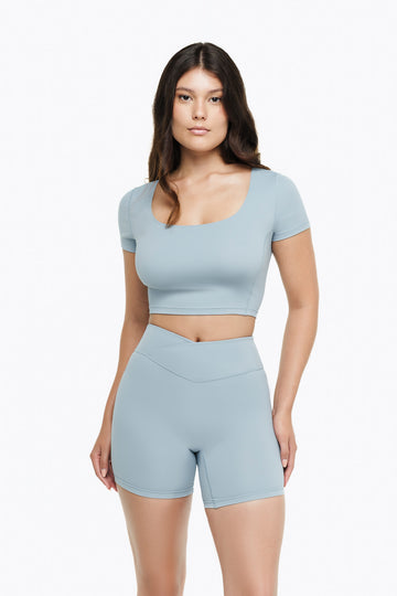 Top Square Manches Courtes - Powder Blue