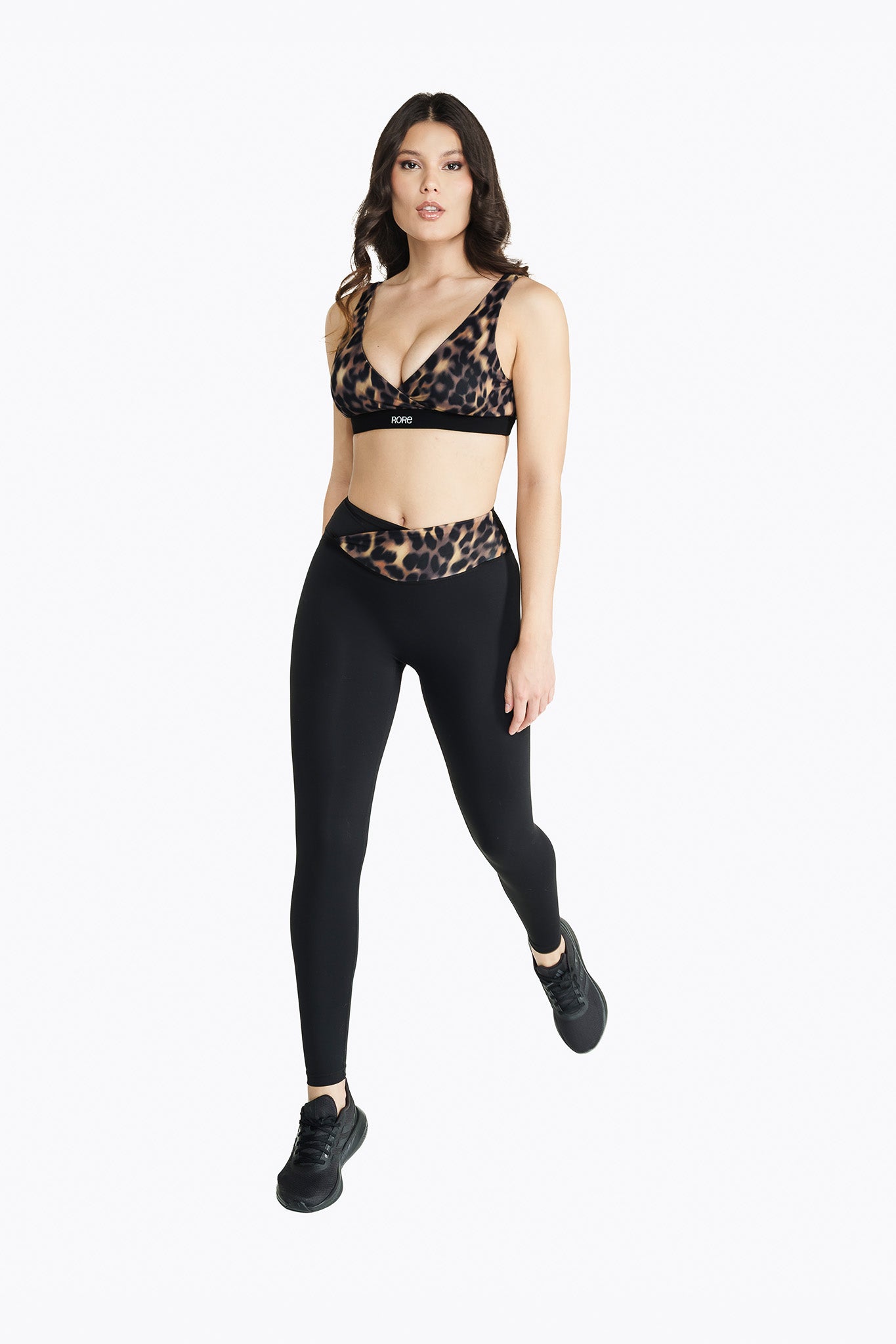 Legging Crossed Lift - Blurry Leopard