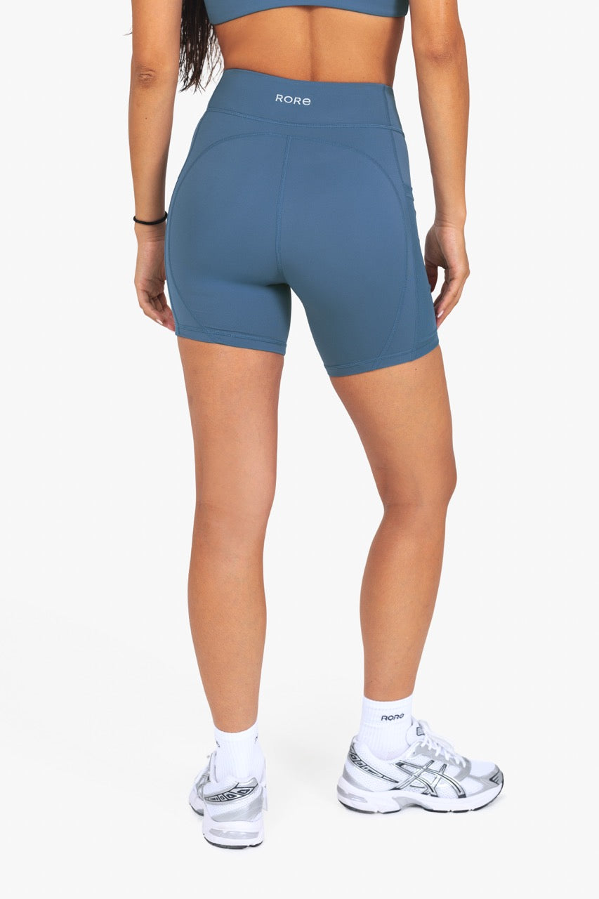 Short Power Mesh - Steel Blue