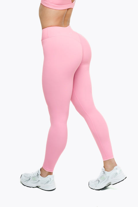 Crossed Lift Leggings - Pink Blush