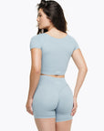 Top Square Manches Courtes - Powder Blue