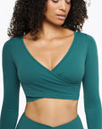 Top Crossed  Manches Longues - Deep teal