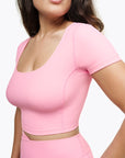 Top Square Manches Courtes - Pink Blush