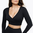 Top Crossed  Manches Longues - Black