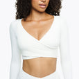 Top Crossed Manches Longues - White