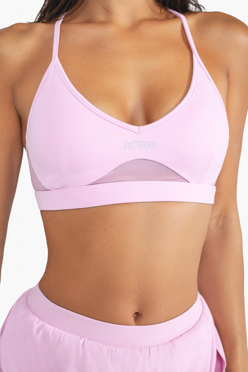 Power Mesh Sports Bra - Petal Pink