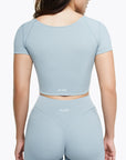 Top Square Manches Courtes - Powder Blue