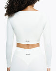 Top Crossed Manches Longues - White