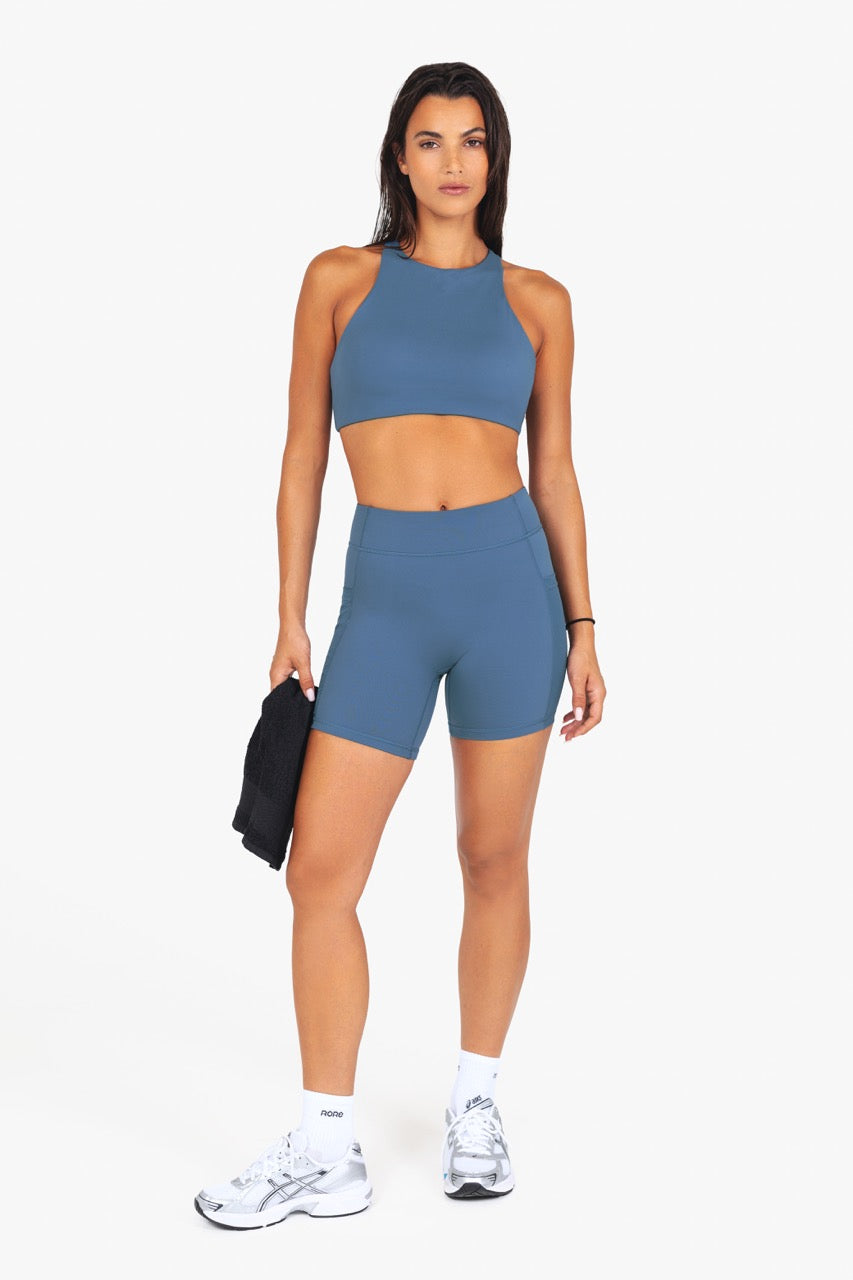 Short Power Mesh - Steel Blue