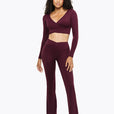Top Crossed  Manches Longues- Deep Purple