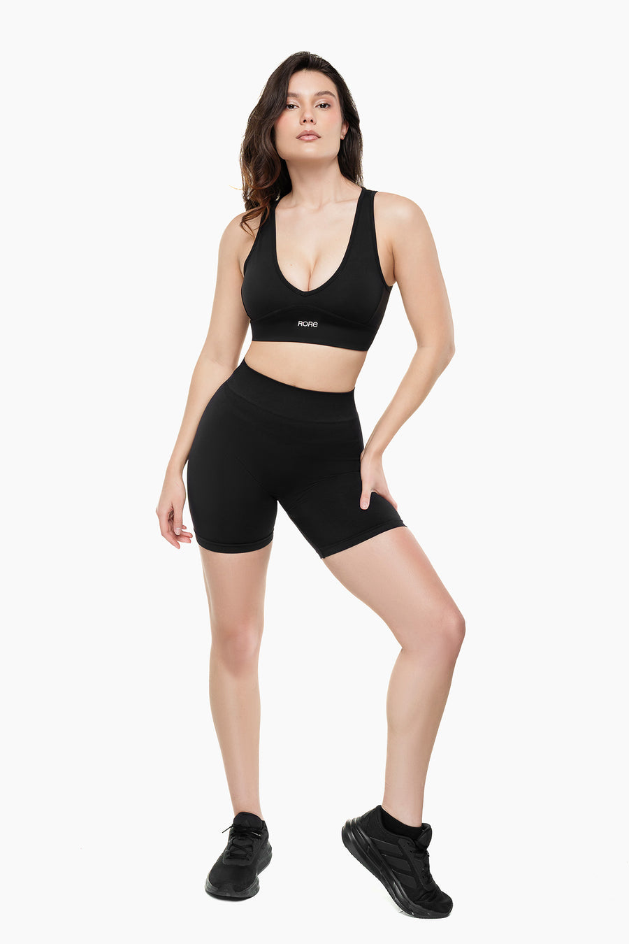Cross-Back Sports Bra - Black