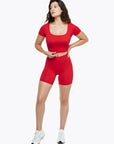 Top Square Manches Courtes - True Red