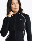 Veste Zip Tech Retro Crop - Black