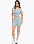 Top Square Manches Courtes - Powder Blue