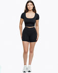 Top Square Manches Courtes - Black