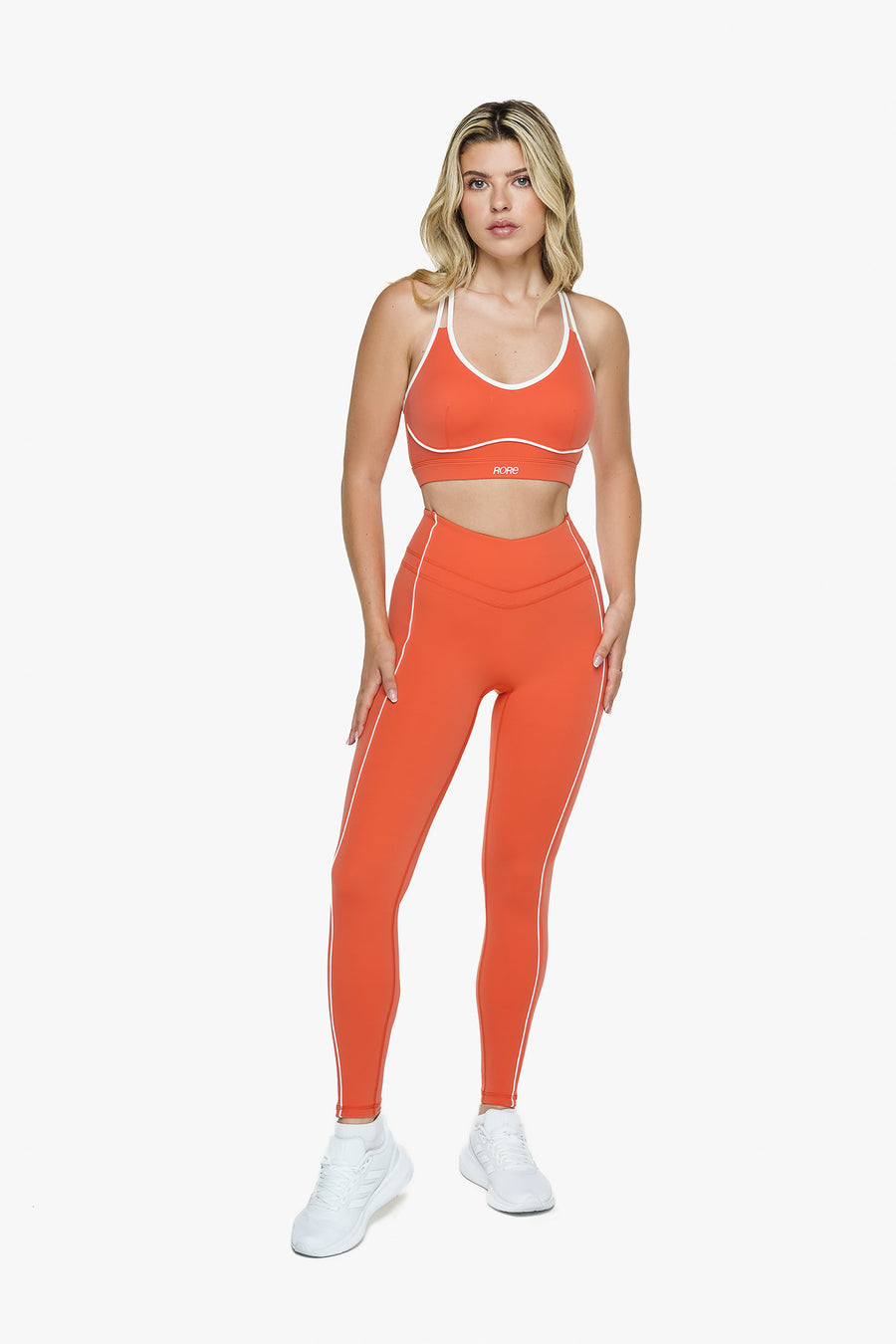 Retro Contour Leggings - Golden Peach
