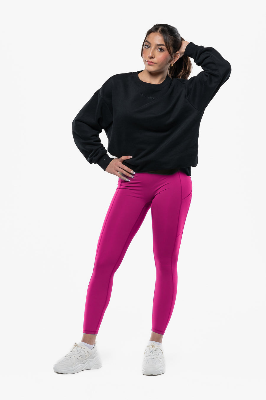 Sweatshirt Minimal "October Pink" - Black