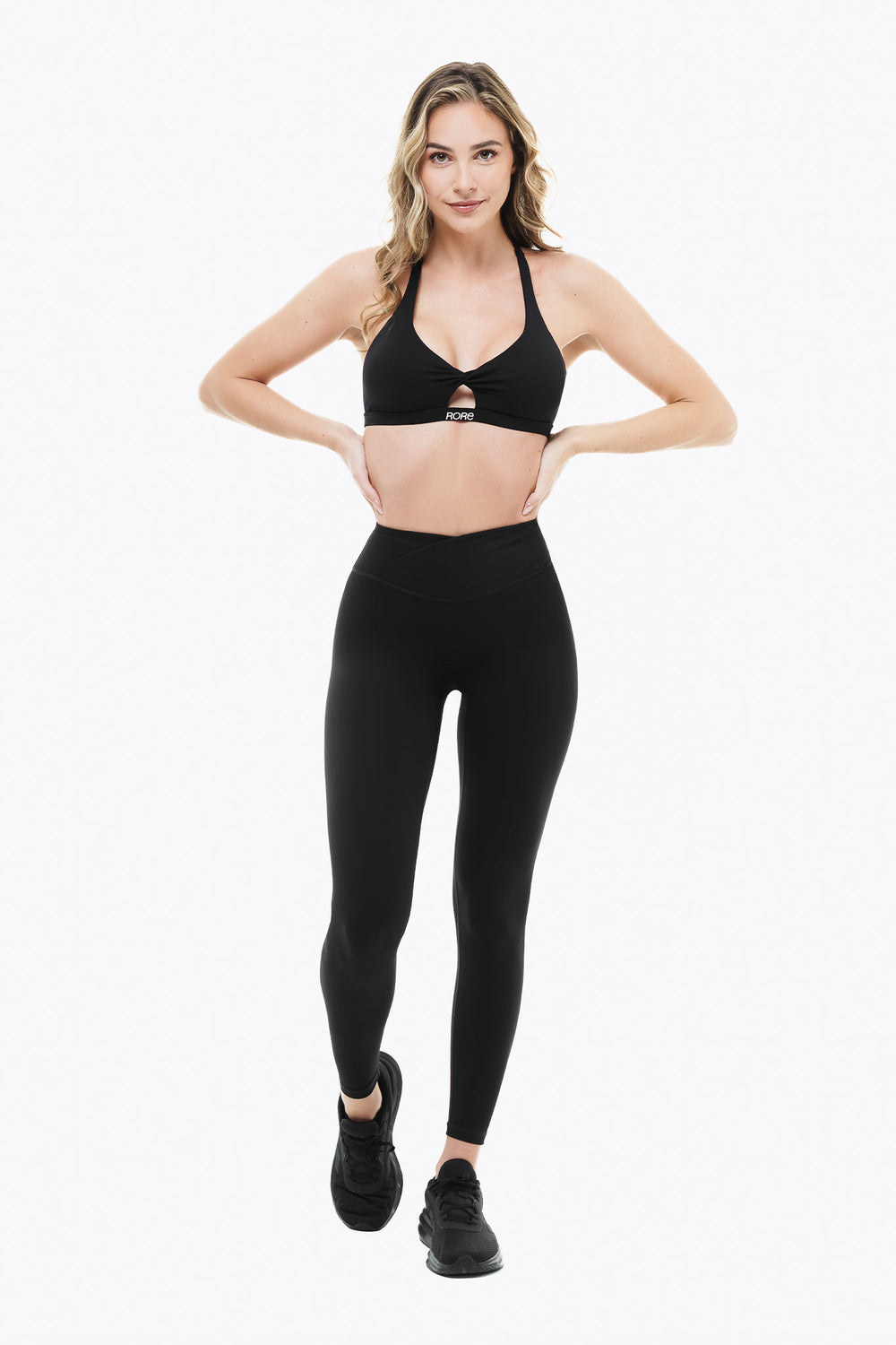 Crossed Lift Leggings - Black