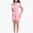 Top Square Manches Courtes - Pink Blush