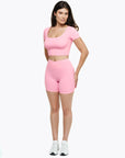 Top Square Manches Courtes - Pink Blush