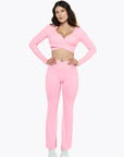 Top Crossed Manches Longues - Pink Blush