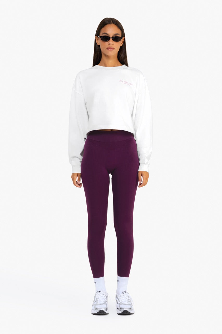 Sweat Rore Athletic Crop - White