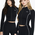 Veste Zip Tech Retro Crop - Black