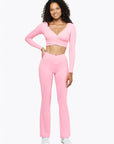 Top Crossed Manches Longues - Pink Blush