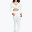 Top Crossed Manches Longues - White