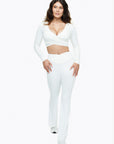 Top Crossed Manches Longues - White