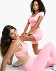 Top Square Manches Courtes - Pink Blush