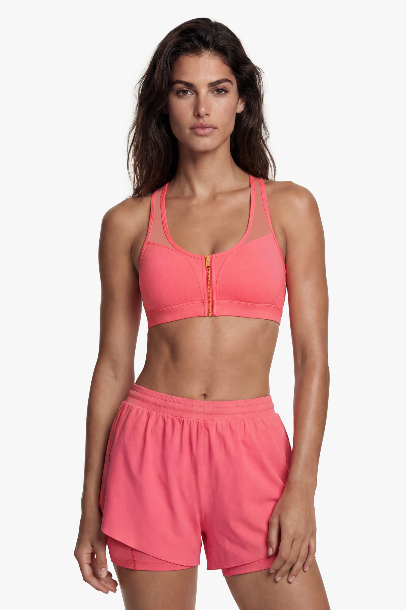 Brassière Zip Tech Mesh - Papaya