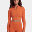 Veste Zip Tech Crop - Apricot
