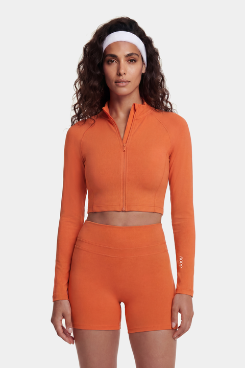Veste Zip Tech Crop - Apricot