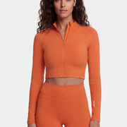 Veste Zip Tech Crop - Apricot
