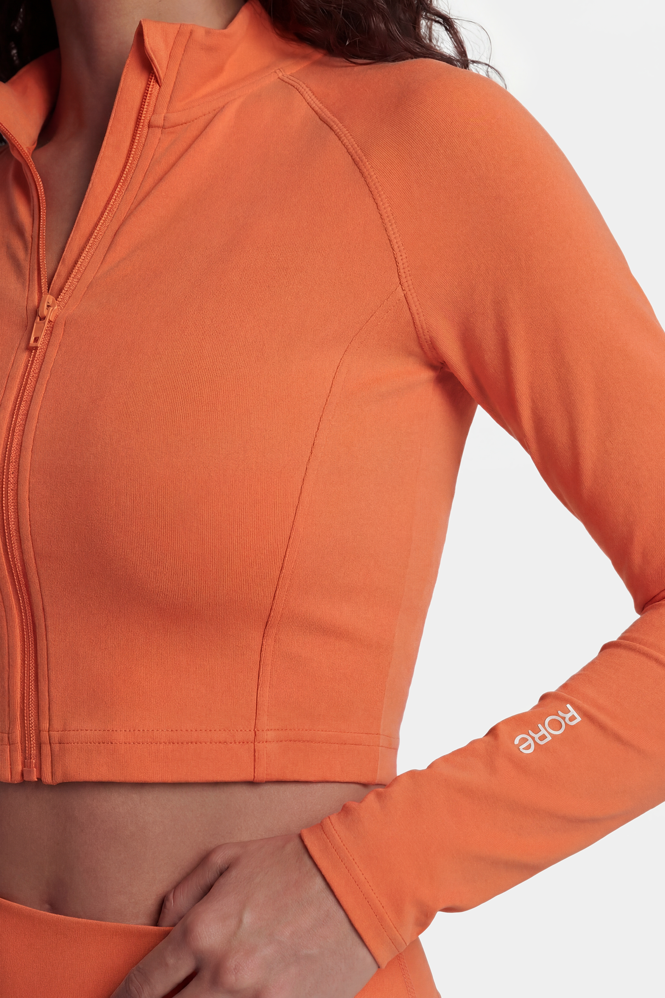 Veste Zip Tech Crop - Apricot