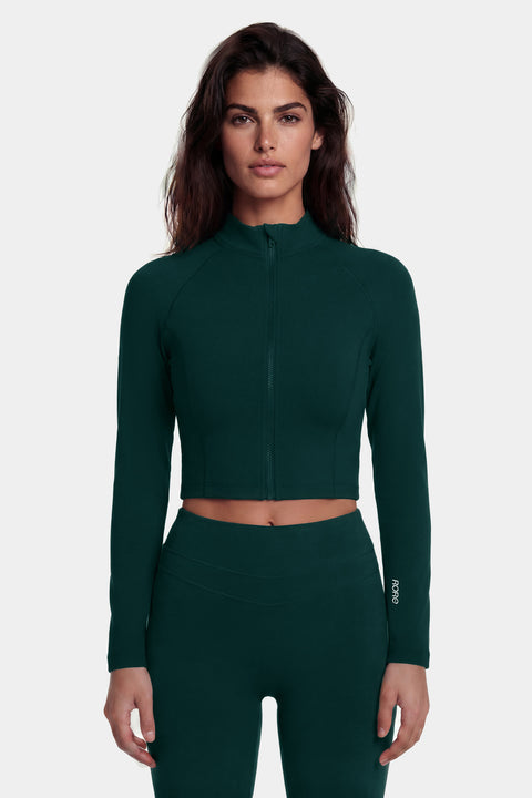 Veste Zip Tech Crop - Deep Mist