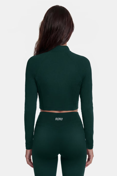 Veste Zip Tech Crop - Deep Mist