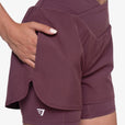 SHORT 2 IN 1 CROSSED - GRAPE