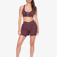 SHORT 2 IN 1 CROSSED - GRAPE